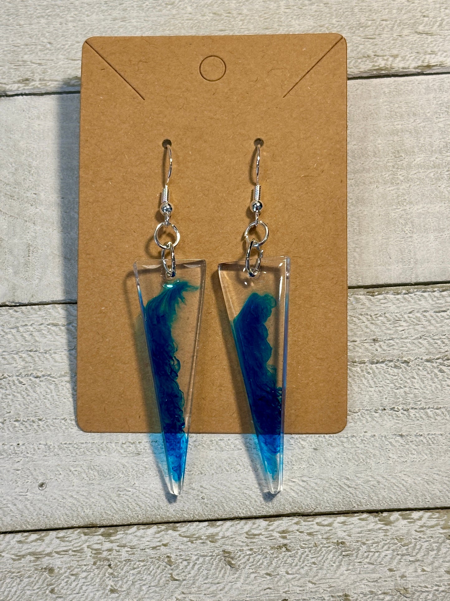 Blue Triangle Earrings