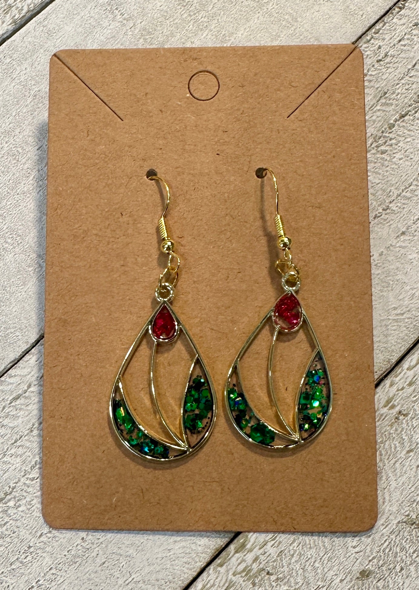 Crushed Glass Flower Earrings