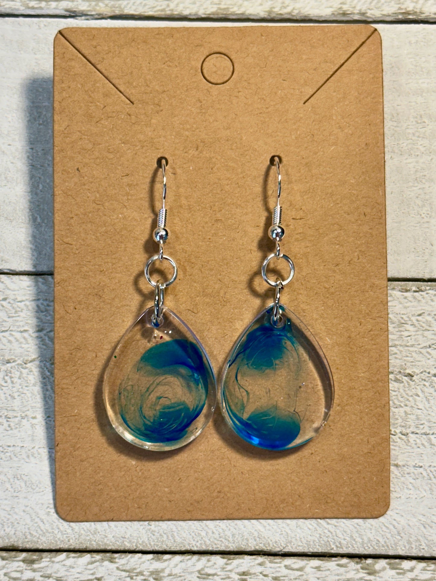 Small Blue Teardrop Earrings