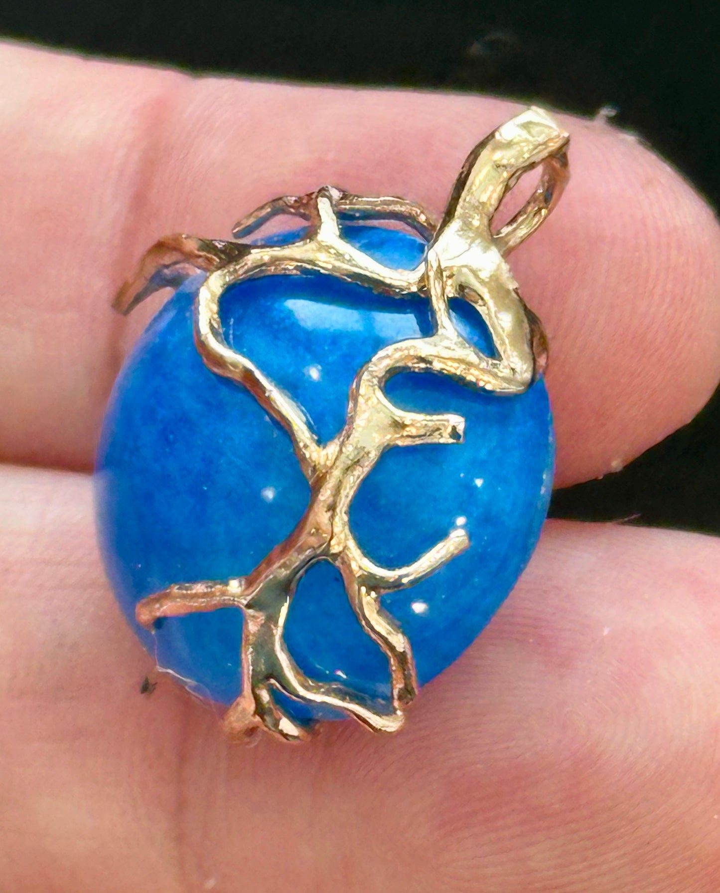 Silver Wire with Blue Pendant