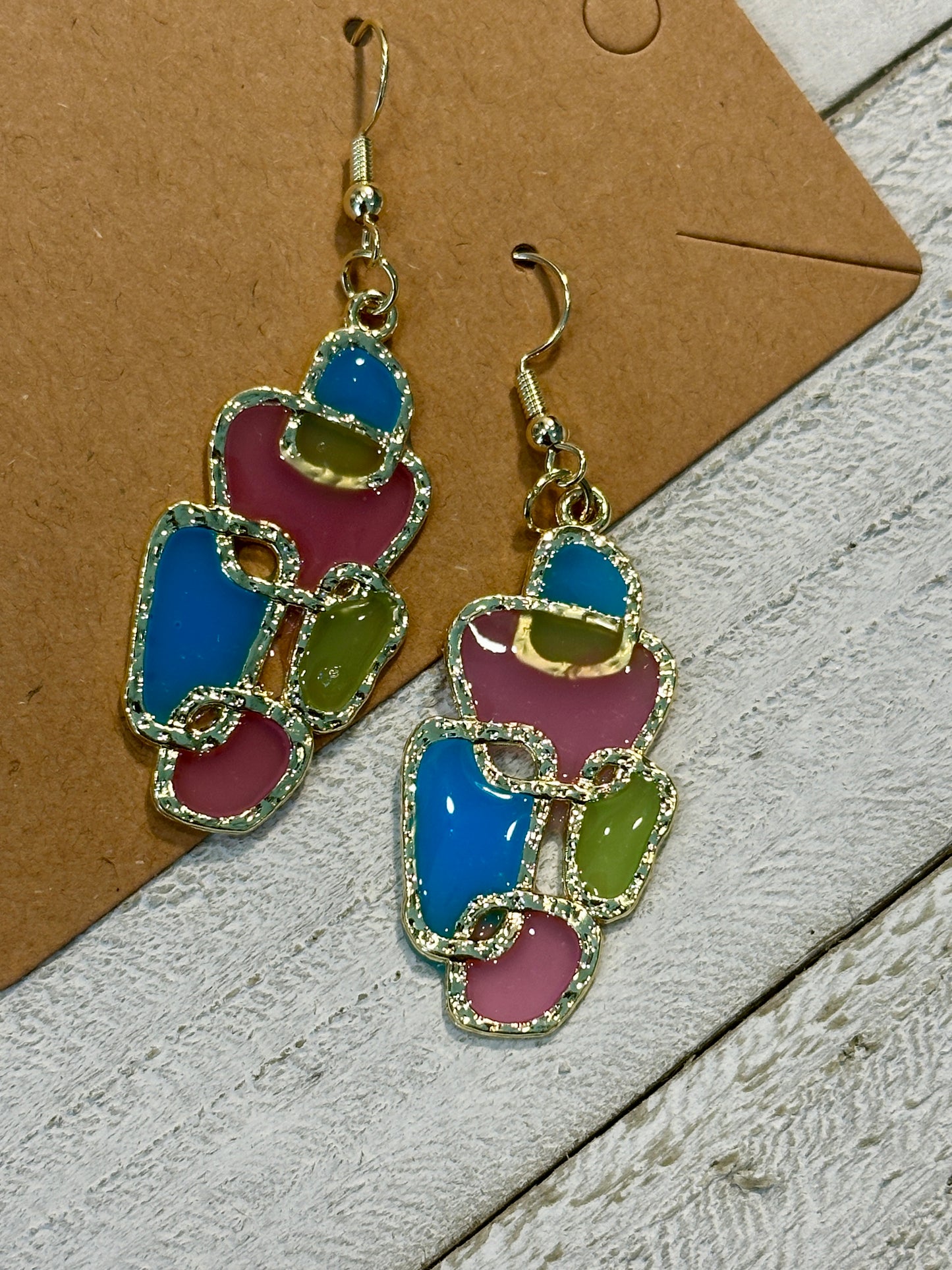 Geometric Earrings: Pastel Colors