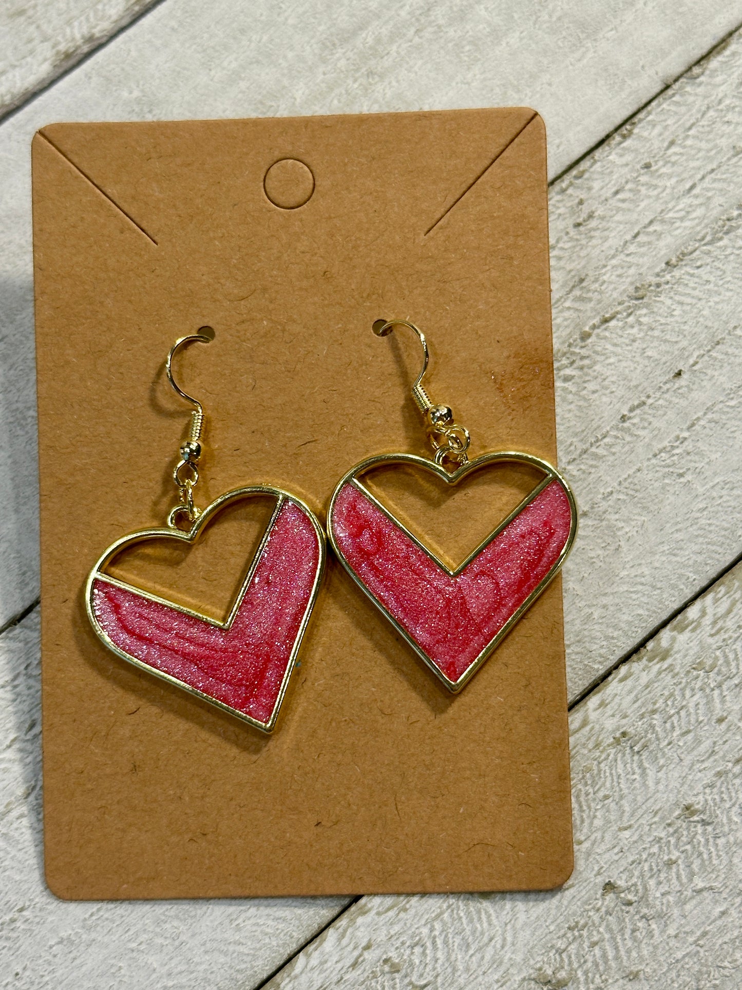 Pink Heart Earrings