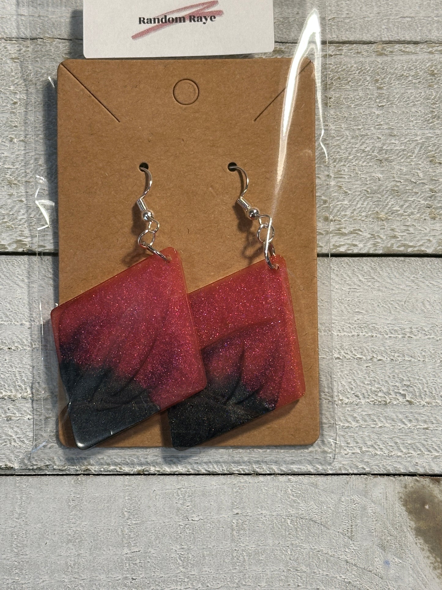 Vibrant Red and Black Earrings