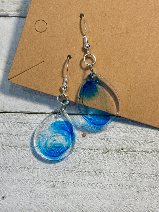 Small Blue Teardrop Earrings