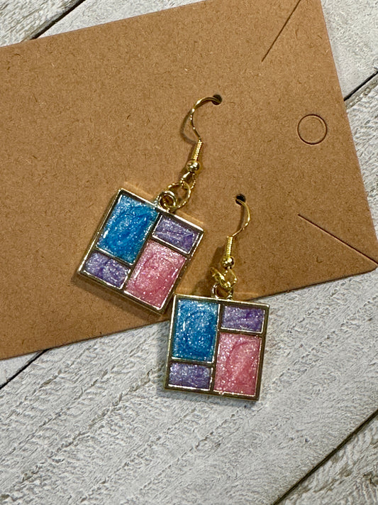 Pastel Rectangle Earrings