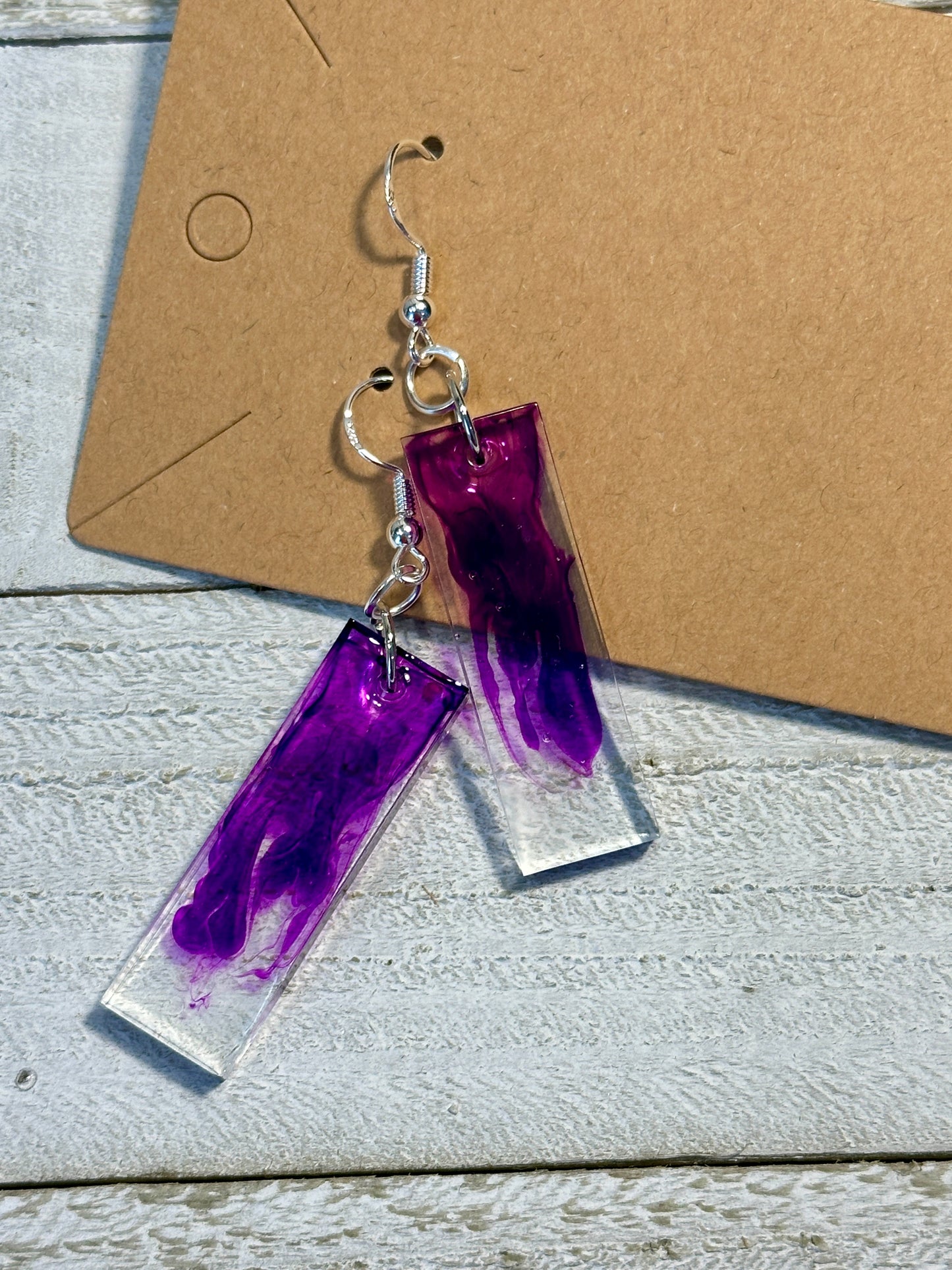 Deep Purple Rectangle Earrings