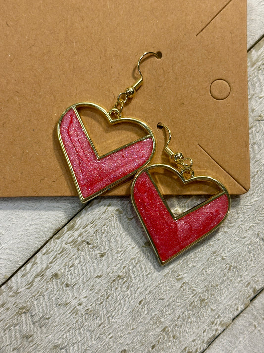 Pink Heart Earrings