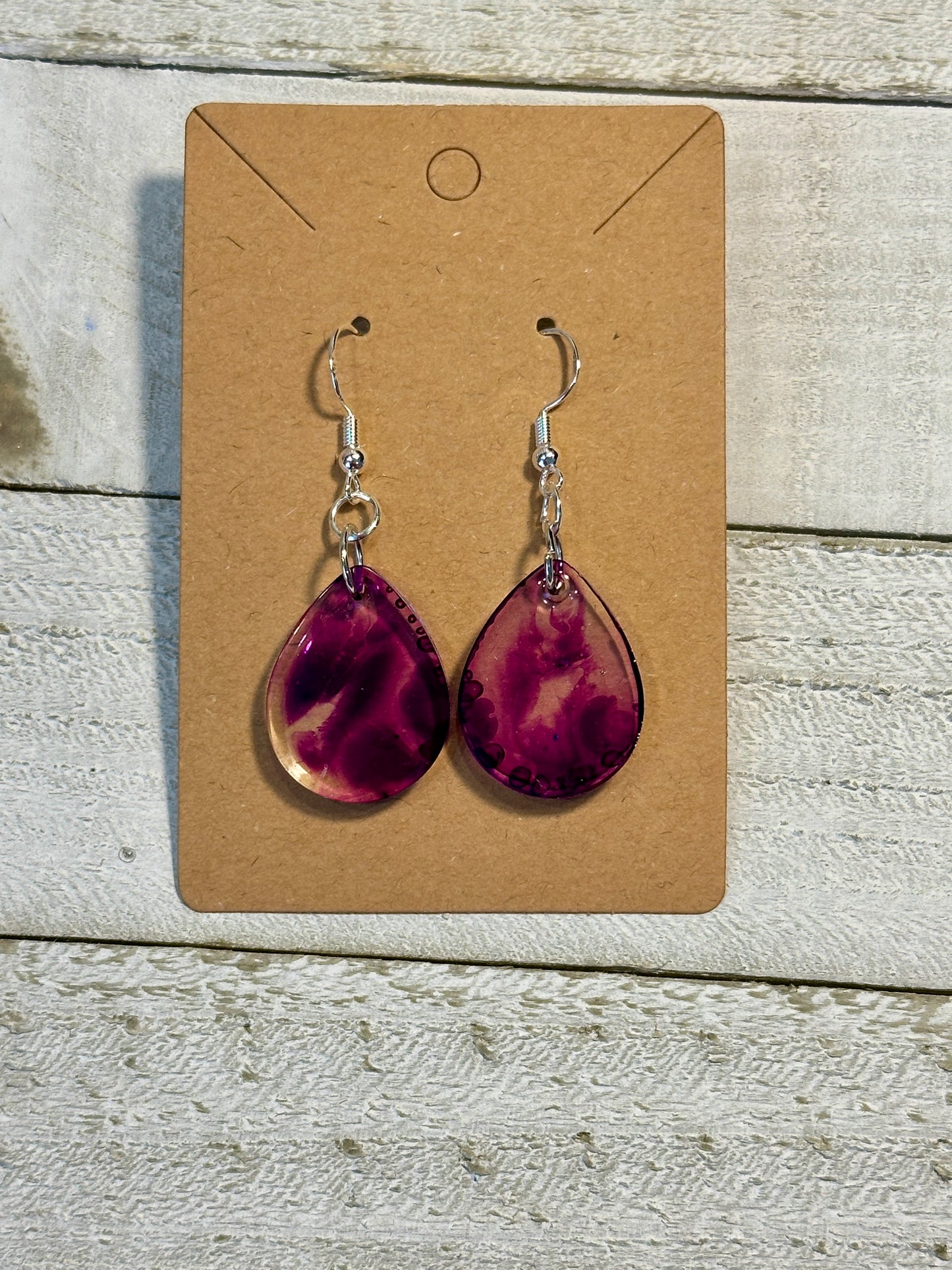 Small Purple Teardrop Earrings