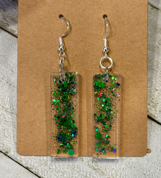 Shimmer Green Earrings