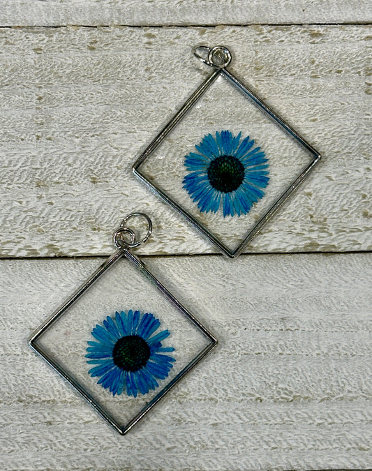 Bold Blue Flower Pendant