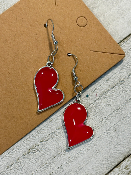 Pink Heart Earrings