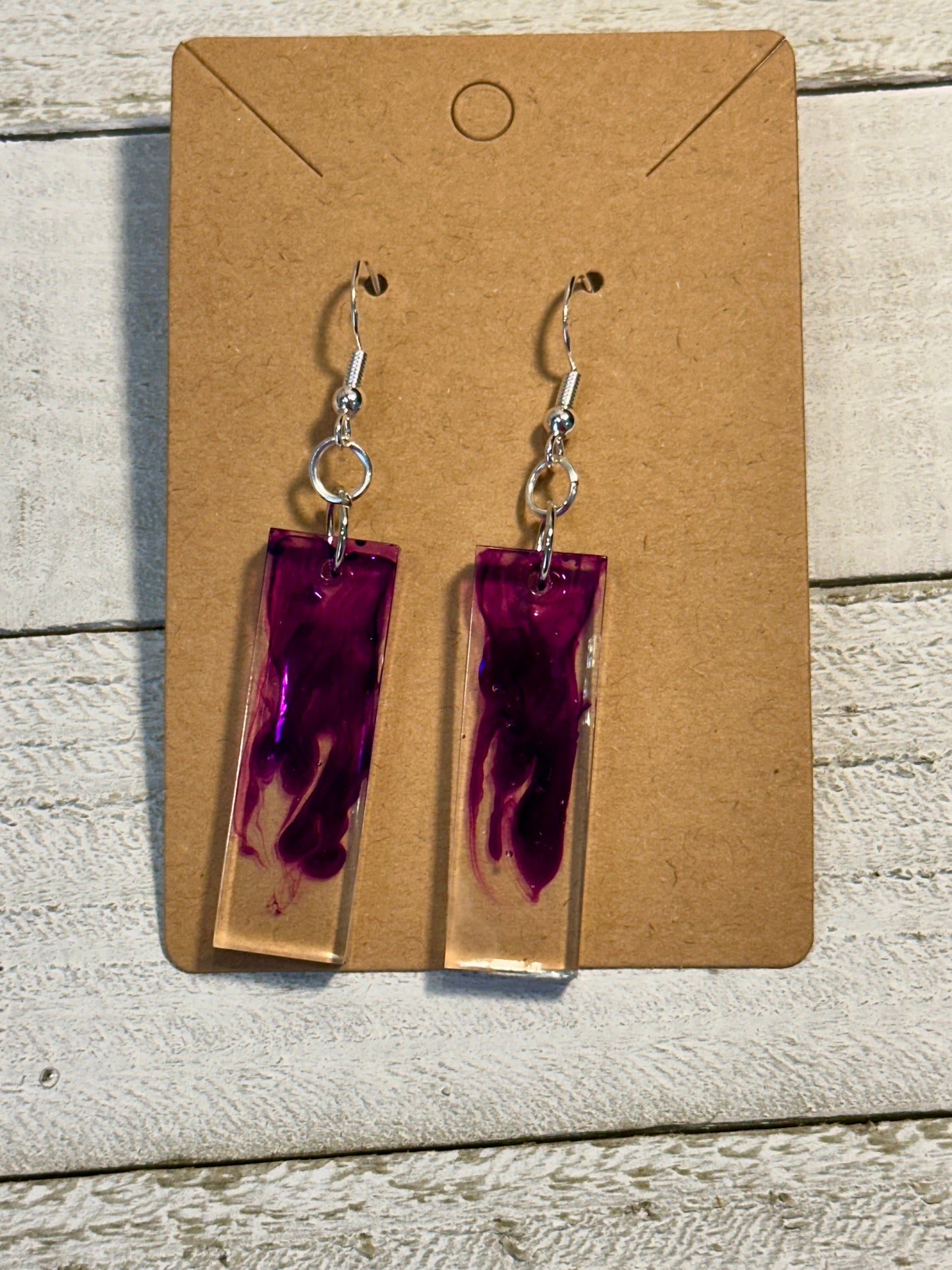 Deep Purple Rectangle Earrings