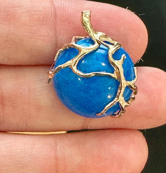 Silver Wire with Blue Pendant