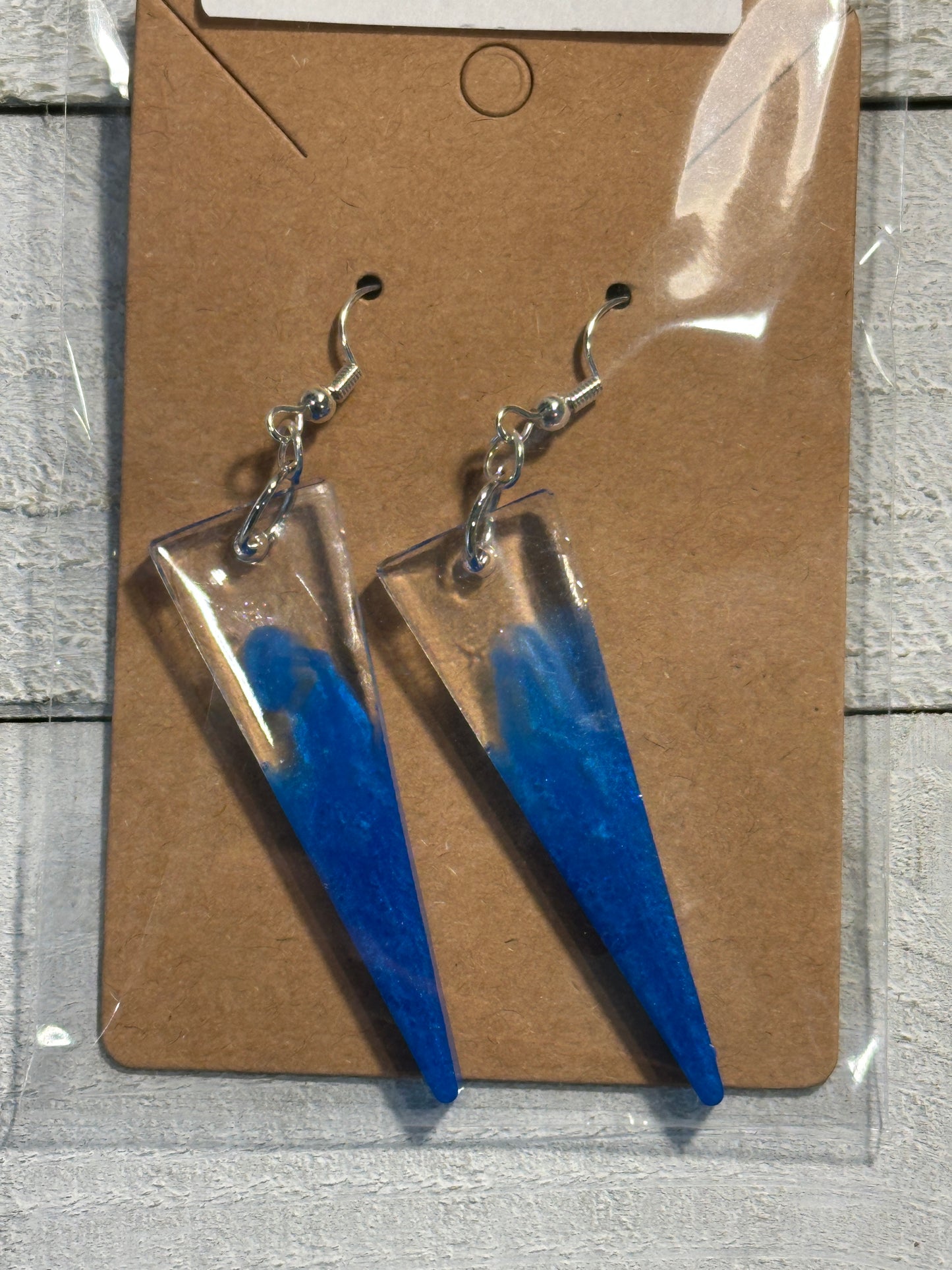 Blue Triangle Earrings