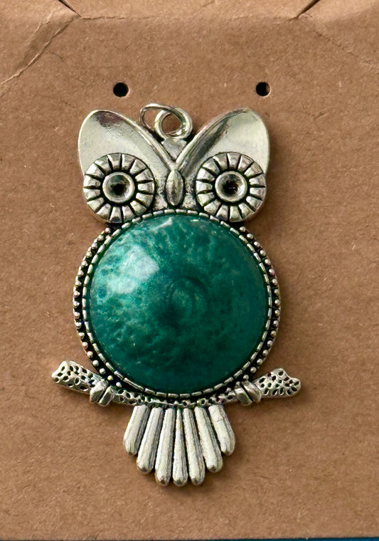 Silver Owl Pendant with Custom Insert